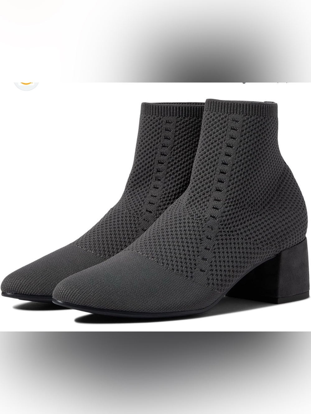 New Eileen Fisher Graphite Stretch Knit Sock Ankle Boots Block Heel Booties 7